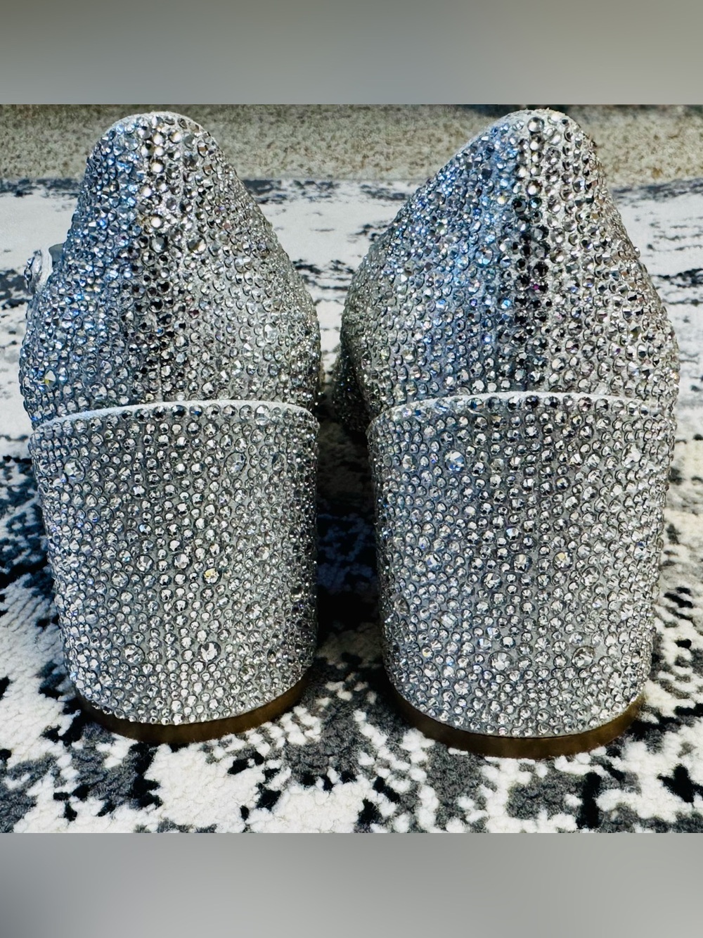 NWT!!! Christian Louboutin Silver Crystal Block Heel Pumps Sz 41/11 - Picture 3 of 6